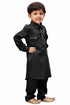 Boys' Black Cotton Pathani Kurta